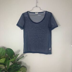 Fossil Navy Blue Lace Top